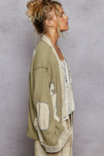 Load image into Gallery viewer, POL Solid Pattern Patch Detail Thermal Knit Cardigan Top
