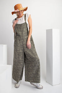 Easel Textured Woven Jumpsuit Pants