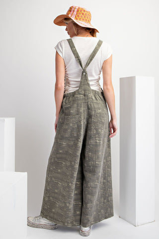 Easel Textured Woven Jumpsuit Pants