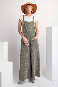 Easel Textured Woven Jumpsuit Pants