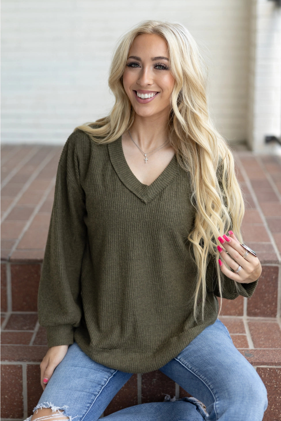 V Neck Tunic Top