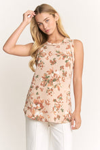 Load image into Gallery viewer, Heimish Sleeveless Ribbed Tank - Taupe Floral
