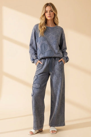 Heimish - Drawstring Waist Wide Leg Pants - Denim