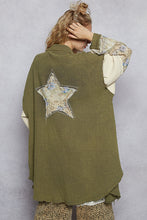 Load image into Gallery viewer, POL Balloon Sleeve Double Gauze Peace Star Patch Shirt Top
