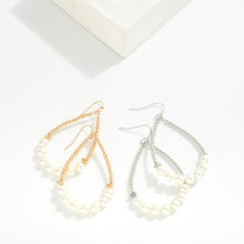 Load image into Gallery viewer, Pearl Beaded Teardrop Earrings – Elegant 2-Inch Drop
