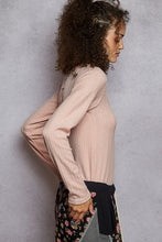 Load image into Gallery viewer, POL Square Neck Solid Placket Detail Cut and Sew Knit Top
