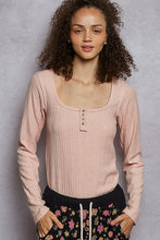 Load image into Gallery viewer, POL Square Neck Solid Placket Detail Cut and Sew Knit Top
