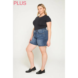 MICA DENIM SUPER HIGH RISE SHORTS DARK SEA BLUE