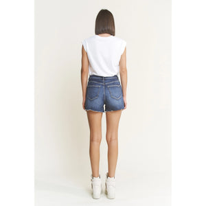 MICA DENIM SUPER HIGH RISE SHORTS DARK SEA BLUE