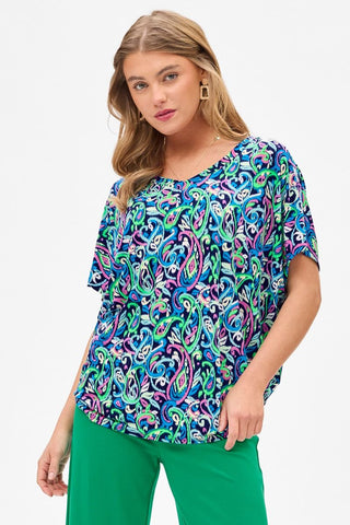 Dear Scarlett Sadie Tunic- Royal Blue Paisley