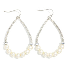 Load image into Gallery viewer, Pearl Beaded Teardrop Earrings – Elegant 2-Inch Drop
