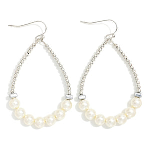 Pearl Beaded Teardrop Earrings – Elegant 2-Inch Drop