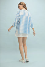 Load image into Gallery viewer, Wishlist Striped 3/4 Sleeve Knit Top with Side Slits
