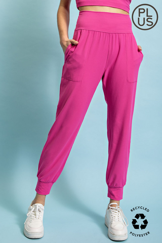 Rae Mode Butter Soft Joggers With Pockets – High-Waist Lounge Fit - Sonic Pink