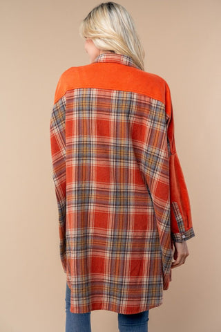 White Birch - Plaid Oversized Knit Shacket