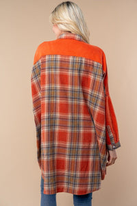 White Birch - Plaid Oversized Knit Shacket