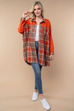 Load image into Gallery viewer, White Birch - Plaid Oversized Knit Shacket
