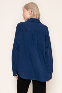 White Birch Oversized Fleece Shacket | Cozy Button Down