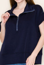 Load image into Gallery viewer, White Birch Half Zip Knit Pullover- Navy
