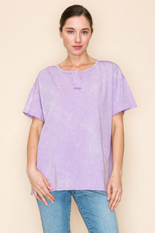 White Birch - Mineral Wash Relaxed Tee- Lavender