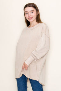 White Birch Oversized Long Sleeve Top – Relaxed Casual Fit