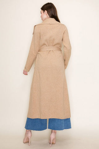 White Birch Knit Jacket with Belt – Longline Layer