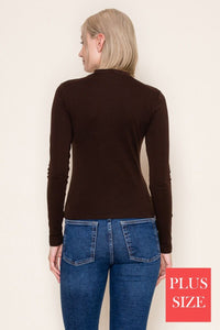 White Birch Mock Neck Long Sleeve Top – Fitted Layering Essential