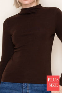 White Birch Mock Neck Long Sleeve Top – Fitted Layering Essential