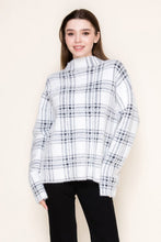 Load image into Gallery viewer, White Birch - Plaid Mock Neck Sweater
