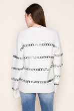 Load image into Gallery viewer, White Birch Sweater - Ivory Knit with Multicolor Stitch Detail
