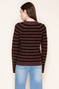White Birch - Striped Button-Up Cardigan
