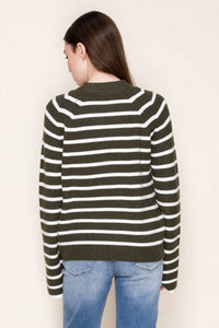 White Birch - Striped Button-Up Cardigan