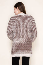Load image into Gallery viewer, White Birch Striped Textured Cardigan – Open Front
