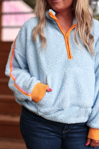 Jadelynn Brooke Around the Clock Teddy Quarter Zip Pullover