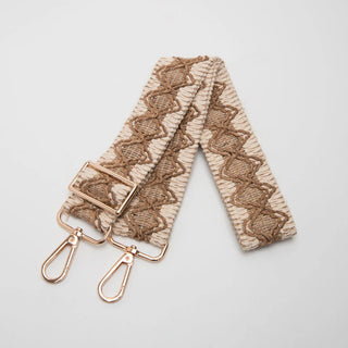 TG10585 Wave Pattern Straw Guitar Strap - Beige Brown