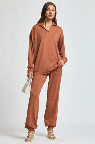 Dear Scarlett Travel Set – Weekend - French Terry Collared Top Joggers