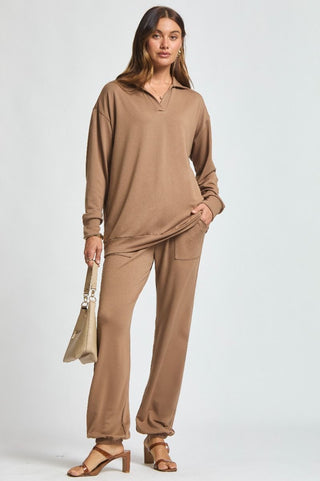 Dear Scarlett Travel Set – Weekend - French Terry Collared Top Joggers