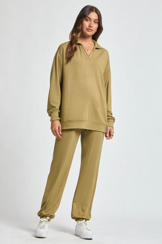 Dear Scarlett Travel Set – Weekend - French Terry Collared Top Joggers