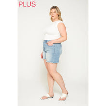 Load image into Gallery viewer, MICA DENIM HIGH RISE FRAYED HEM SHORTS COOL INDIGO
