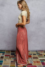 Load image into Gallery viewer, POL Vintage Washing Solid Side Ruffle Detail Wide Woven Pants
