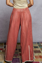 Load image into Gallery viewer, POL Vintage Washing Solid Side Ruffle Detail Wide Woven Pants
