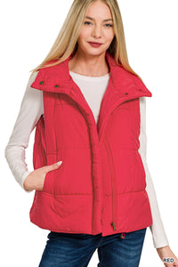 Zenana High Neck Puffer Vest