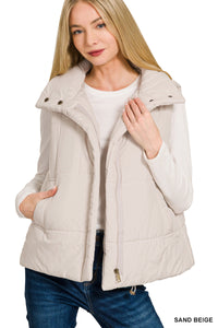 Zenana High Neck Puffer Vest